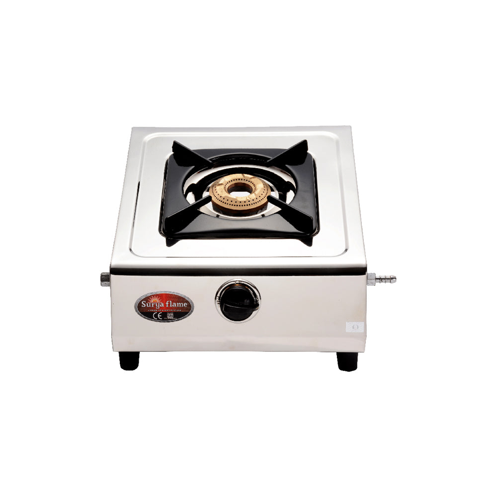 Surya Flame "PANTHER COOKTOP" 1 Burner Stainless Steel L.P.G Stove with BIS Certified and Doorstep Service 2 Years Warranty
