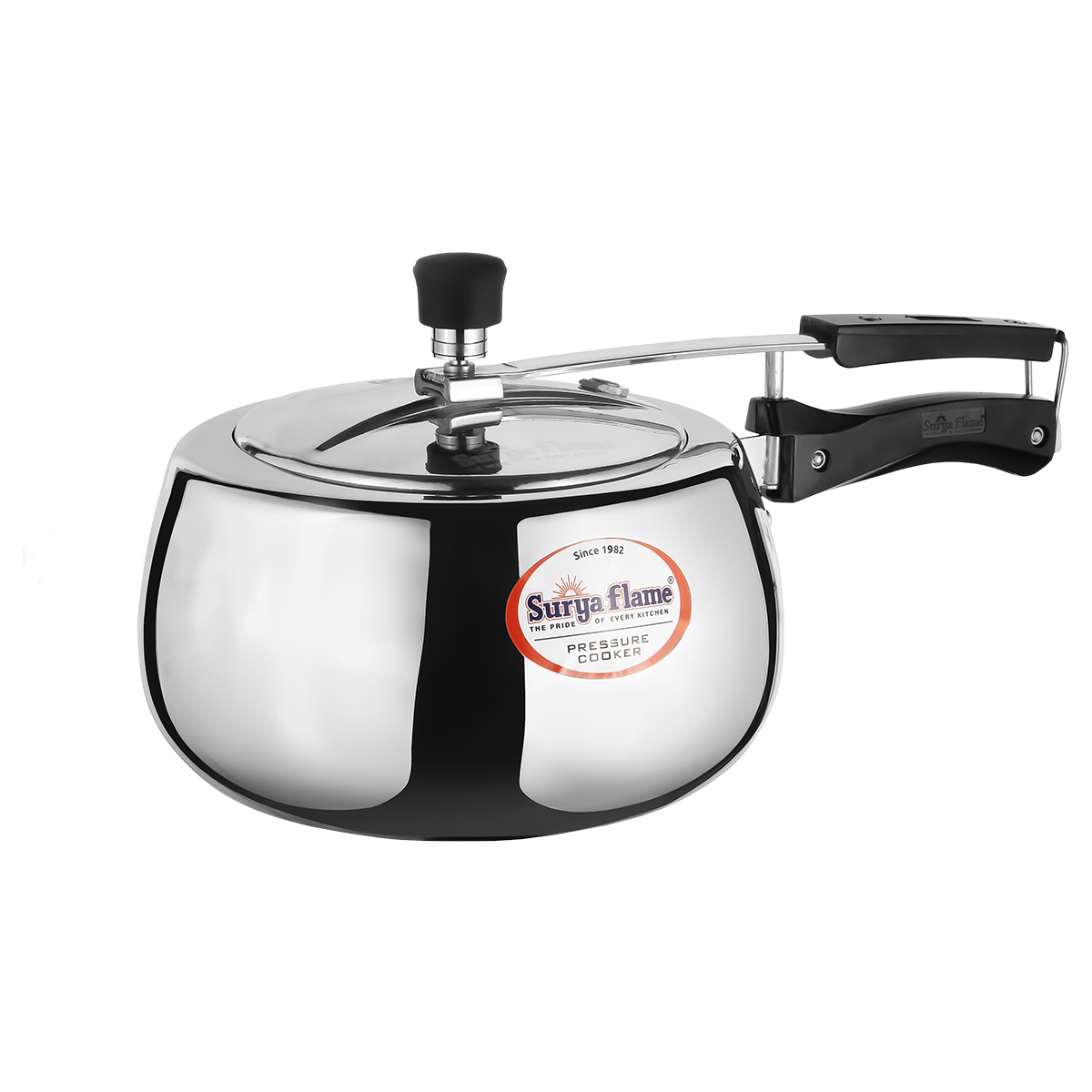 SURYA FLAME Aluminium 3 Litre Pressure cooker Queen with inner lid, Gas and Induction Compatible ISI certified (Silver)