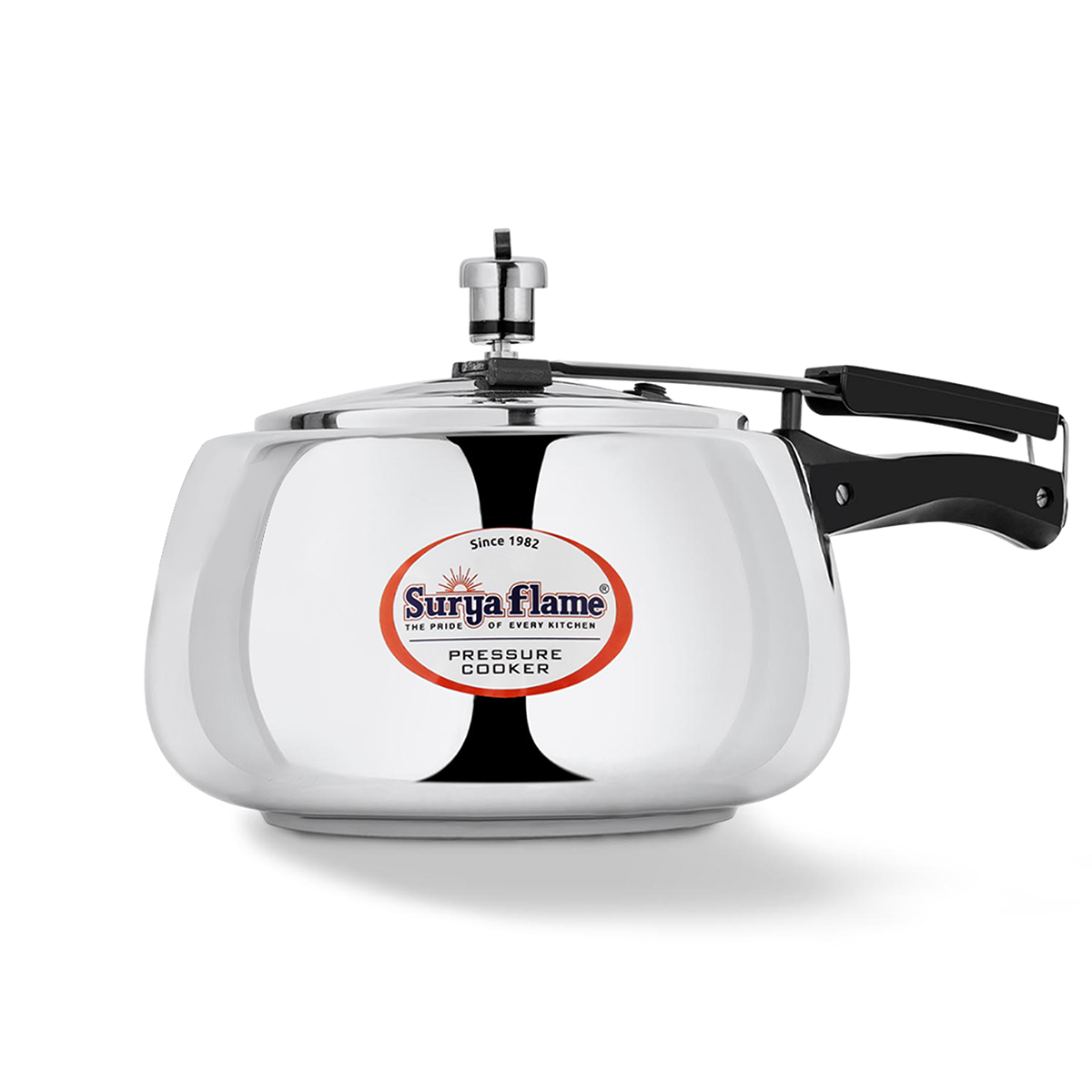 Surya Flame "MAGMA PRESSURE COOKER" Stainless Steel 3 Litre Inner Lid, Induction Compatible ISI certified(Silver)