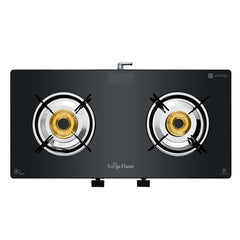 Surya Flame "CRETA GLASS COOKTOP" L.P.G Stove 2 Burner, ISI Certified, Doorstep Services, 2 Years Warranty