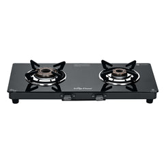 Surya Flame "CRETA PRO GLASS COOKTOP" L.P.G Stove 2 Burner, ISI Certified, Doorstep Services, 5 Years Warranty