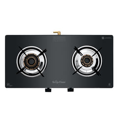 Surya Flame "CRETA PRO GLASS COOKTOP" L.P.G Stove 2 Burner, ISI Certified, Doorstep Services, 5 Years Warranty
