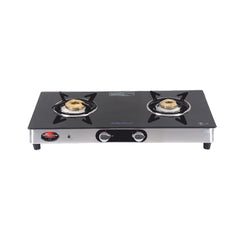 Surya Flame "EXCEL DUAL GLASS TOP" 2 Burner L.P.G Stove with Tripin Brass Burner, Sturdy Pan Support and Doorstep Service 5 Years Warranty (Copy)