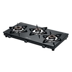 Surya Flame "CRETA PRO GLASS COOKTOP" L.P.G Stove 3 Burner, ISI Certified, Doorstep Services, 5 Years Warranty
