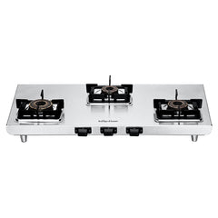 Surya Flame "LAVA SS COOKTOP" 3 Burner L.P.G Stove, 2mm Heavy Matt Finish Body, Experia Burner with BIS Certified and Doorstep Service 5 Years Warranty