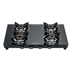 Surya Flame "CRETA PRO GLASS COOKTOP" L.P.G Stove 4 Burner, ISI Certified, Doorstep Services, 5 Years Warranty