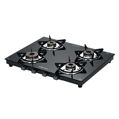 Surya Flame "CRETA PRO GLASS COOKTOP" L.P.G Stove 4 Burner, ISI Certified, Doorstep Services, 5 Years Warranty
