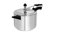 Surya Flame Aluminum 5 Litre Pressure cooker Republic inner lid, Gas and Induction Compatible ISI certified (Silver)3 Year Doorstep Warranty