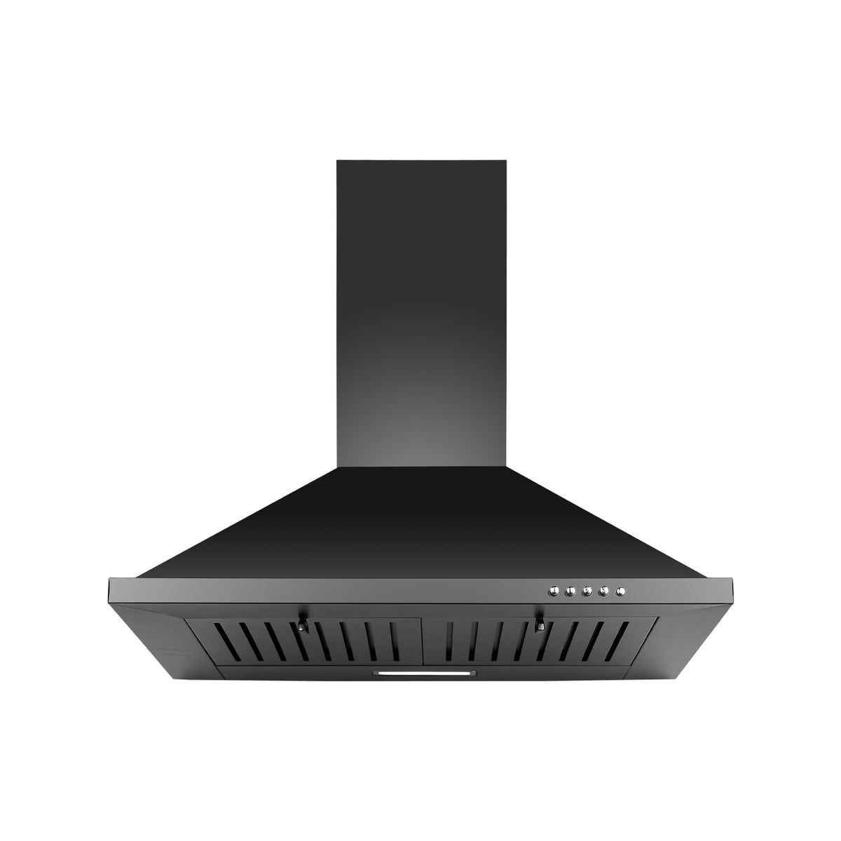Surya Flame "PYRAMID KITCHEN CHIMNEY" Matte Black Wall Mounted 60 CM 800 m³/hr. Powerful Suction,3 Speed Push Button Control, Baffle Double Filter