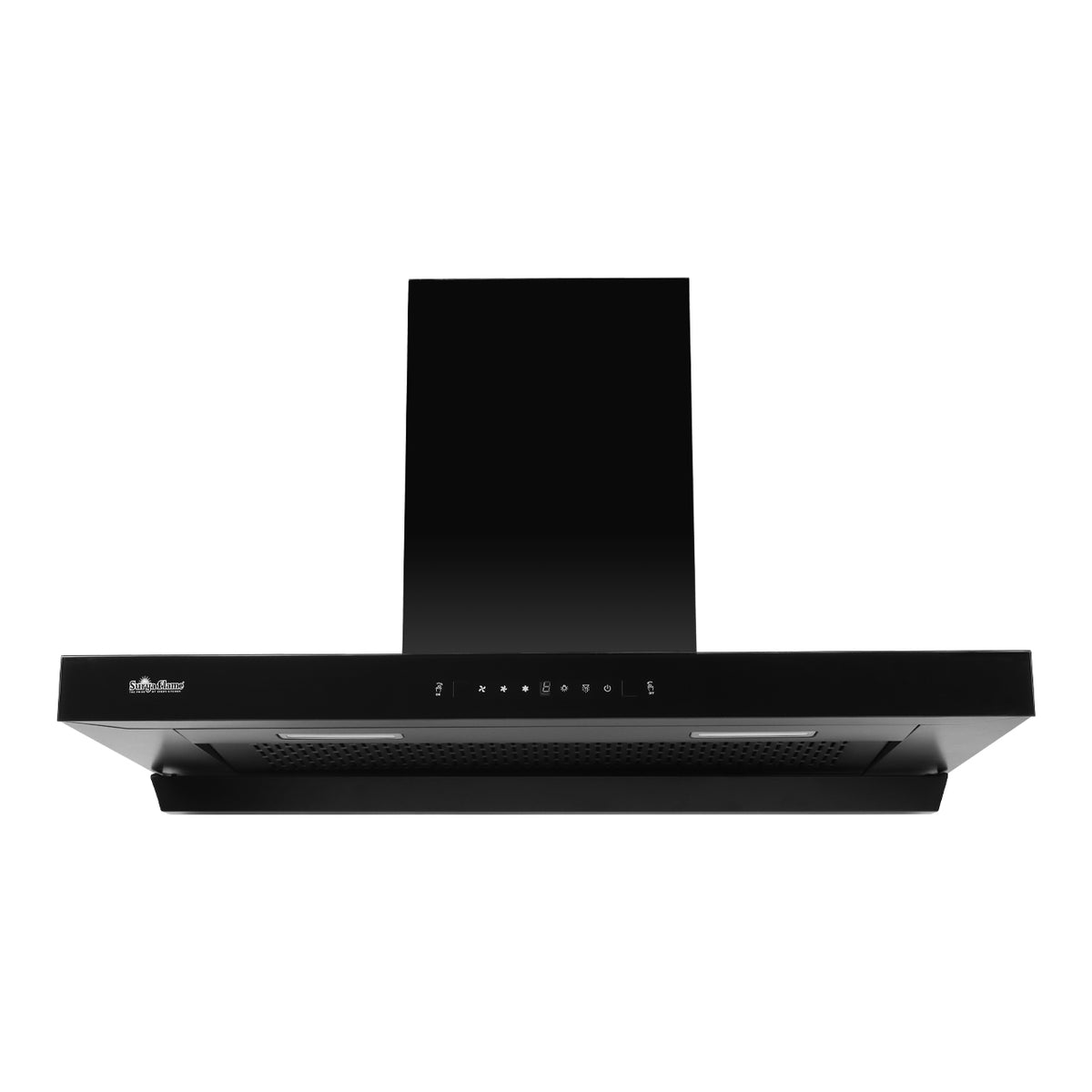 Surya Flame "TOPAZ KITCHEN CHIMNEY" Mate Black Wall Mounted 90 CM 1200 m³/hr. Powerful Suction, 3 SPEED GESTURE CONTROL SENSOR WITH TOUCH CONTROL, Baffle Double Filter