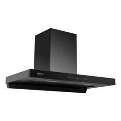 Surya Flame "TOPAZ KITCHEN CHIMNEY" Mate Black Wall Mounted 90 CM 1200 m³/hr. Powerful Suction, 3 SPEED GESTURE CONTROL SENSOR WITH TOUCH CONTROL, Baffle Double Filter