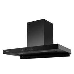 Surya Flame "TOPAZ KITCHEN CHIMNEY" Mate Black Wall Mounted 60 CM 1200 m³/hr. Powerful Suction,3 SPEED GESTURE CONTROL SENSOR WITH TOUCH CONTROL, Baffle Double Filter