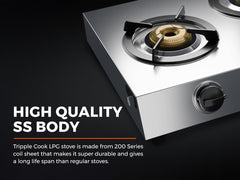 Surya Flame "TRINITY COOKTOP" 3 Burner Stainless Steel PNG Stove With BIS Certified and Doorstep Service 2 Years Warranty