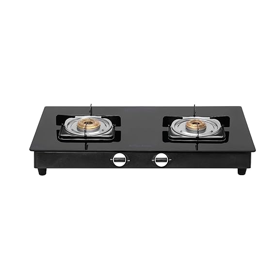 Surya Flame Glass top stove 2 burner Nexa Cooktop With BIS Certified Doorstep Services 2 Years (Black)